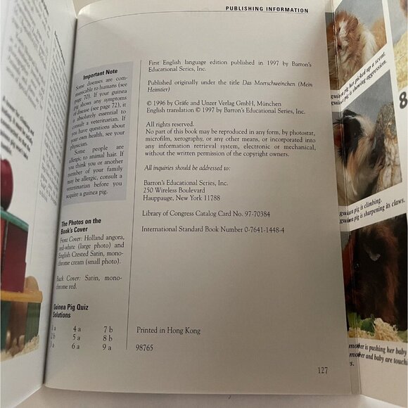 Guinea Pigs Family Pet Series Katrin Behrend Barron's Paperback Care Guide - Picture 9 of 12